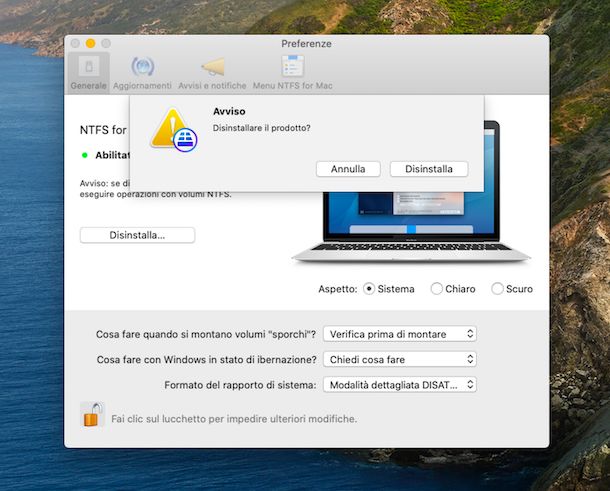 Disinstallazione di Paragon su macOS con unistaller ufficiale