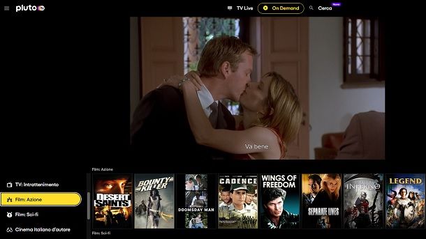 Pluto TV Film senza limiti gratis