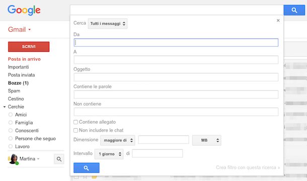 Screenshot che mostra come inoltrare mail Gmail