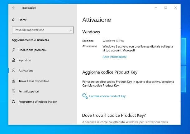 Come recuperare Product Key Windows 10