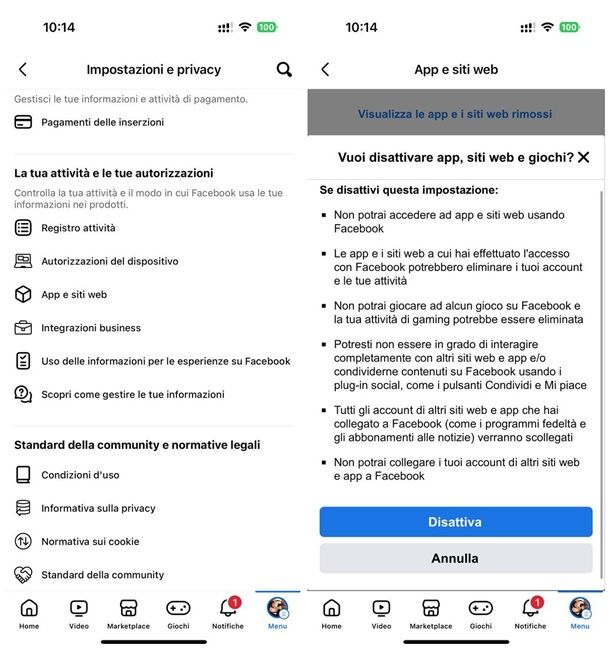 Come bloccare richieste giochi Facebook