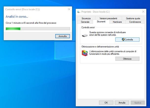 Come eseguire chkdsk Windows 10
