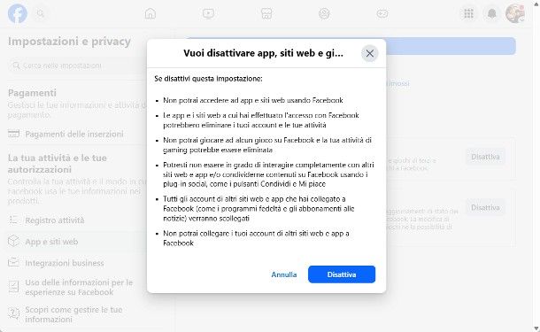 Come bloccare richieste giochi Facebook