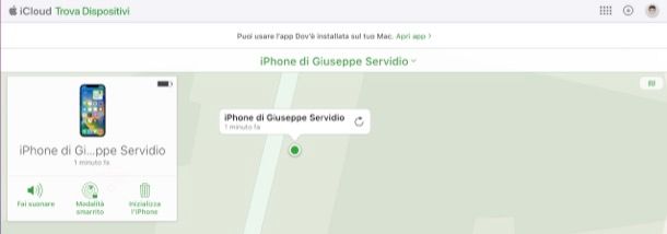 Localizzare iPhone dal browser