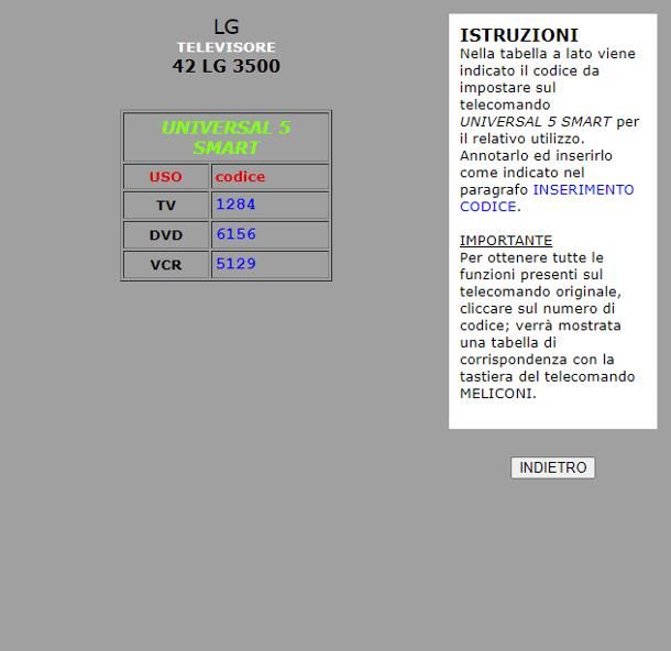 Come sintonizzare telecomando universale Meliconi