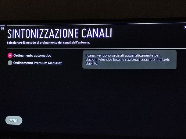 Come sintonizzare i canali del digitale terrestre: TV LG