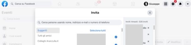 Come invitare tutti gli amici a un evento su Facebook