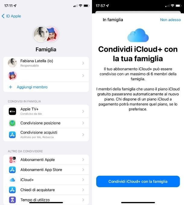 iCloud In famiglia