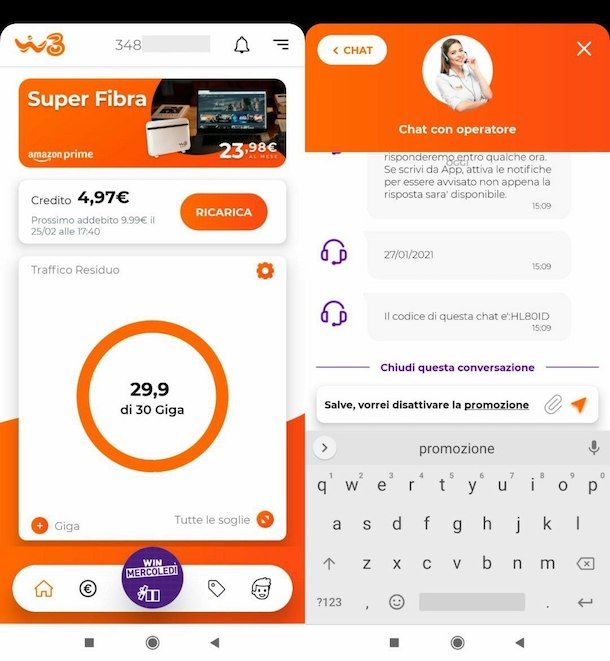 Parlare con WINDTRE via chat