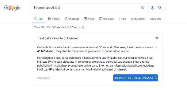 Google Speed Test