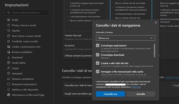 Cancellare cronologia Edge