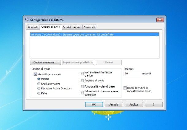 Come avviare Windows 7 in modalità provvisoria