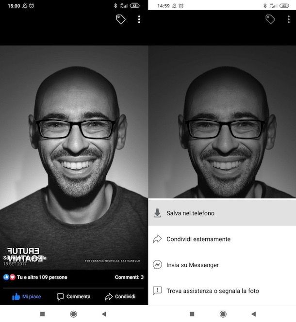 Salvare foto da Facebook