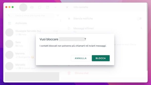 Come bloccare su WhatsApp PC