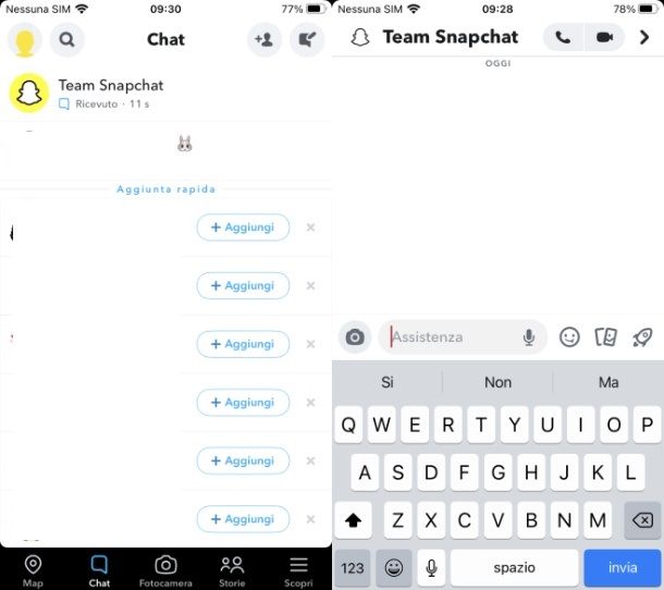 Come funziona Snapchat chat
