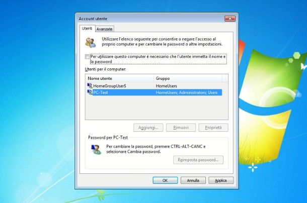 Come loggarsi amministratore Windows 7