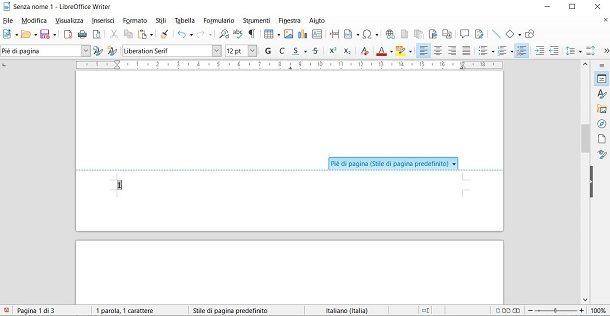 Numerazione di pagina LibreOffice