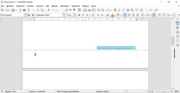 Numerazione di pagina LibreOffice