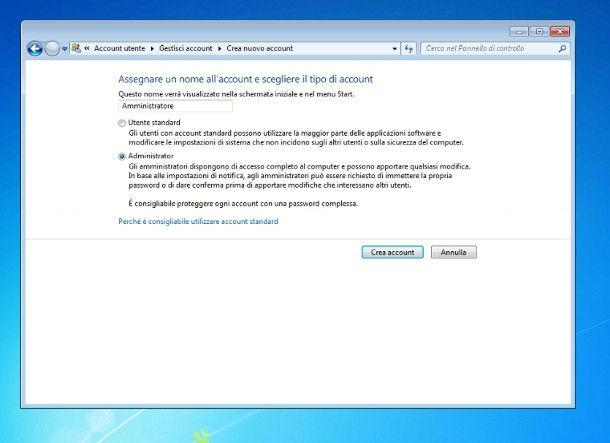 Come loggarsi amministratore Windows 7