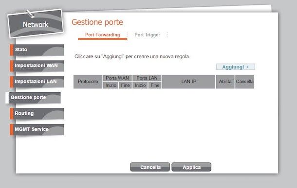 Apertura porte router Linkem