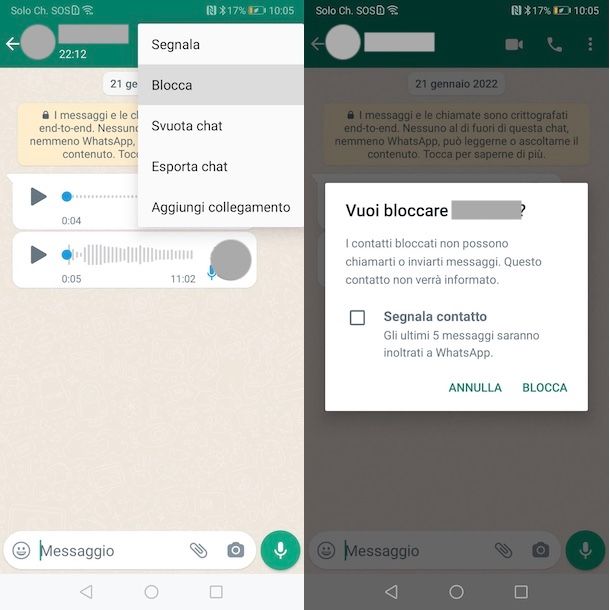 Bloccare contatto WhatsApp su Android