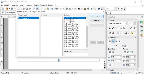Come numerare le pagine in OpenOffice saltando le prime