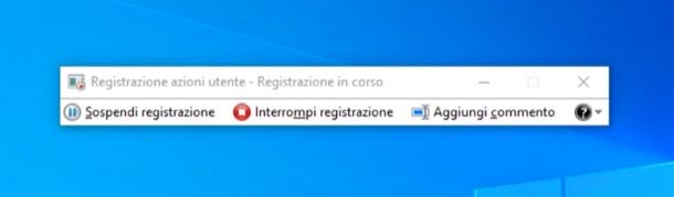 Registrazione azioni utente