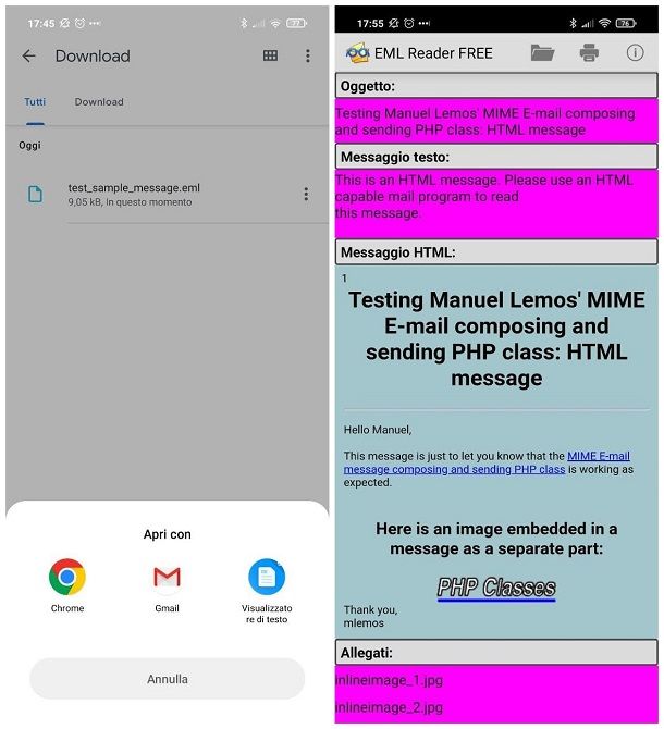 Come aprire file EML con Android