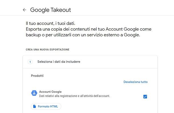 Backup dati di Google