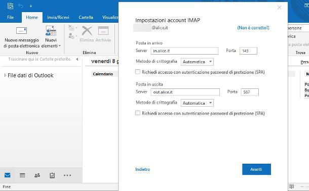 Come configurare posta Alice su Outlook