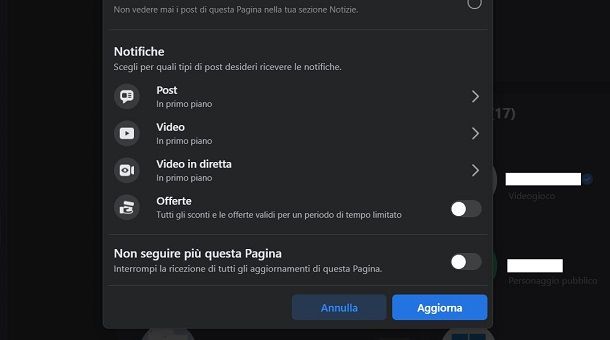 Come eliminare una pagina seguita su Facebook