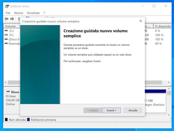 Gestione disco Windows 10