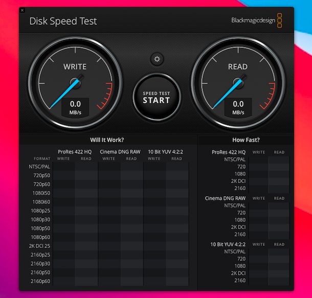 Blackmagic Disk Speed Test