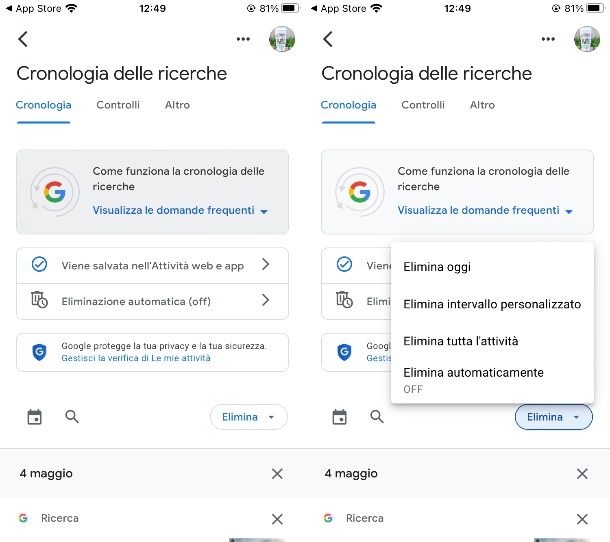 Come cancellare la cronologia di Google su iPhone