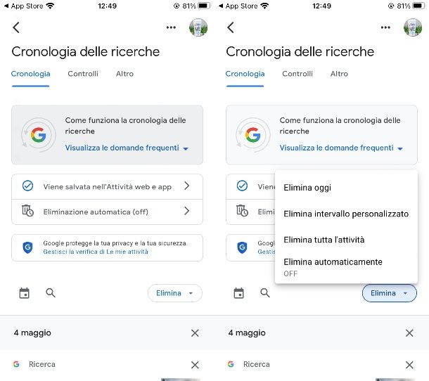 Come cancellare la cronologia di Google su iPhone