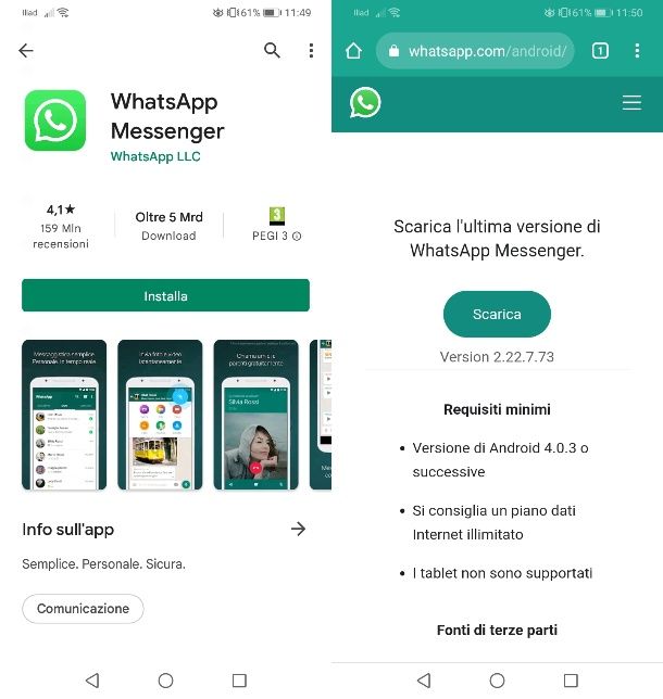 Come scaricare WhatsApp su Android