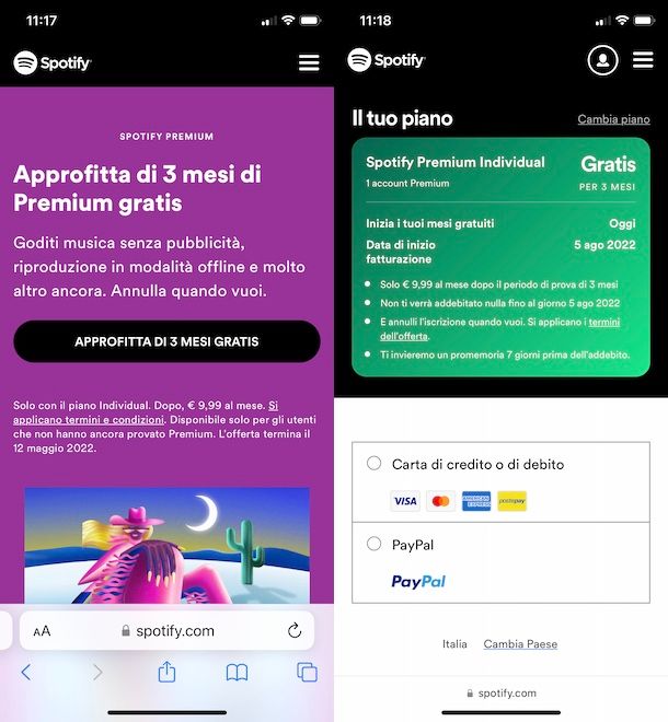 Come abbonarsi a Spotify