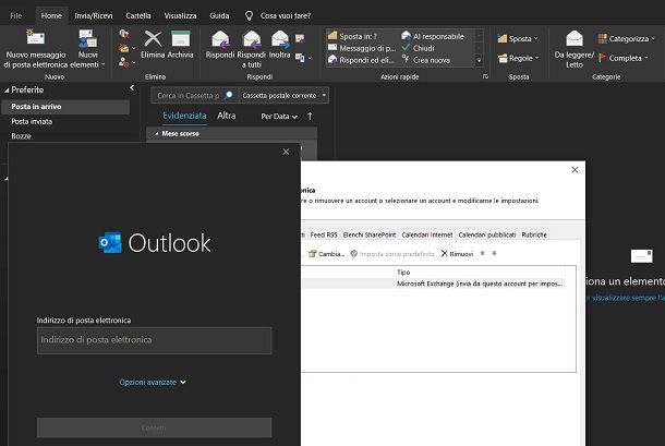 Configurazione account Outlook