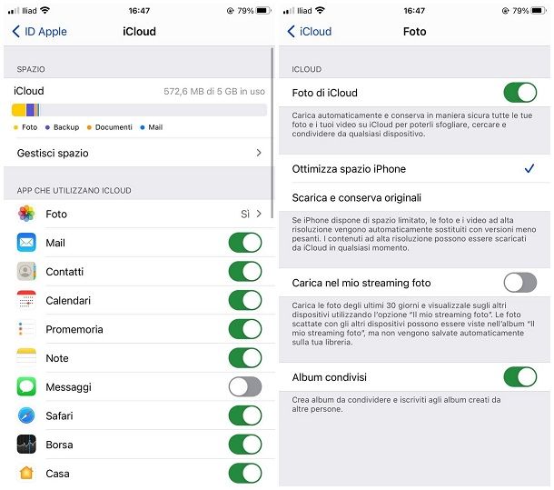 Come archiviare le foto su iCloud