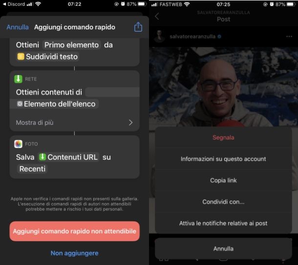 Comandi iOS