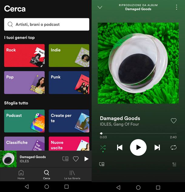 Come funziona Spotify su smartphone e tablet