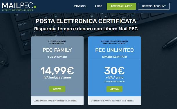 Come creare una casella di posta certificata