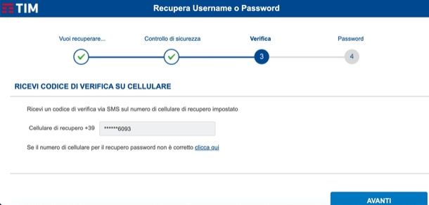 Recupero password Alice