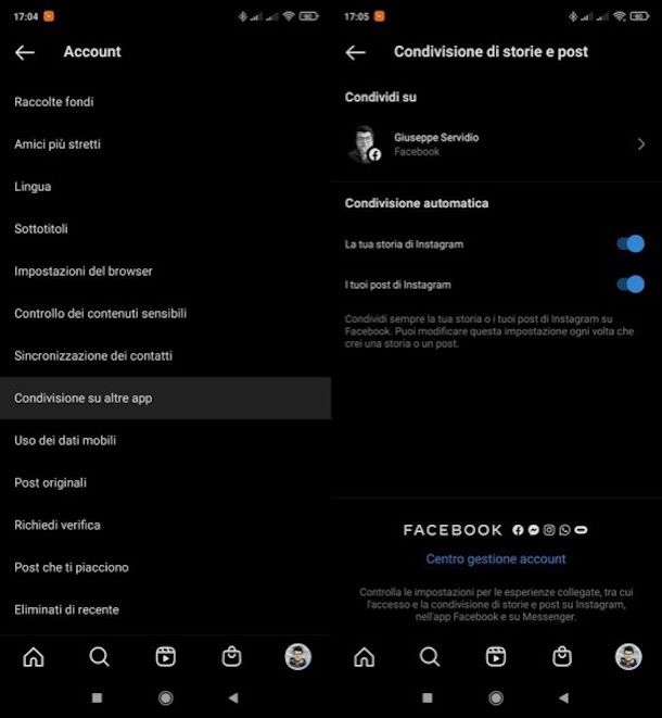 Collegare Instagram a Facebook