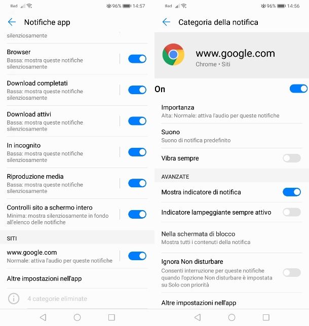 Notifiche Chrome