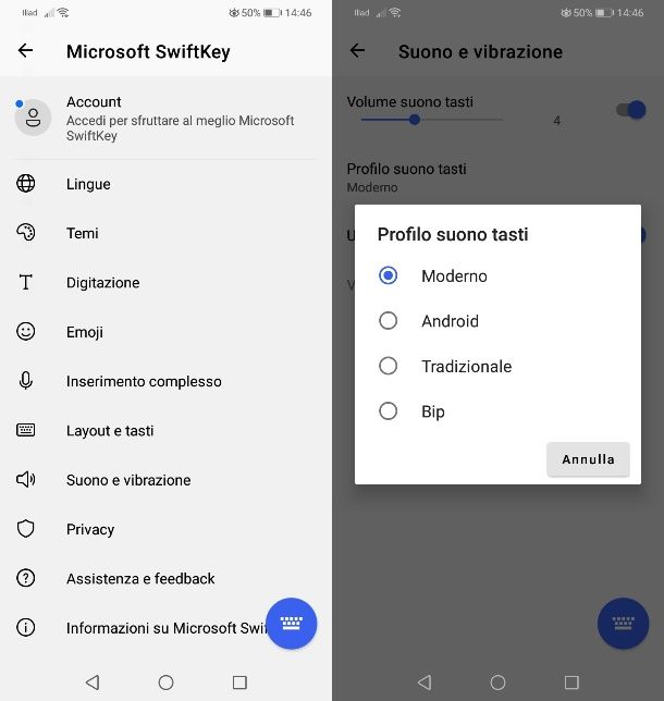 Come cambiare il suono della tastiera Android