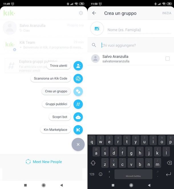 Creare gruppo su Kik