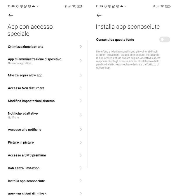 Come installare APK su Android