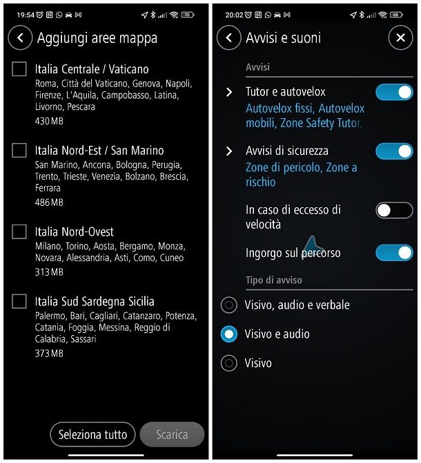Navigatore offline Android con autovelox