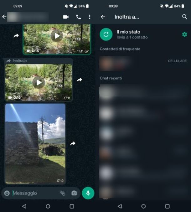 Come inoltrare un video su WhatsApp